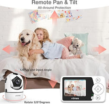 Load image into Gallery viewer, Video Baby Monitor with Camera and Audio - LCD Screen, Baby Camera Monitor No WiFi Night Vision VOX Mode Pan-Tilt-Zoom Temperature Display Two-Way Audio Lullabies Feeding Alarm - 1000ft Range
