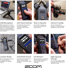 Load image into Gallery viewer, Zoom H1essential Handy Recorder Bundle with Professional Lavalier Condenser Microphone, 32GB microSDHC Card, Furry Microphone Windscreen, 4 AAA Alkaline Batteries, and More!
