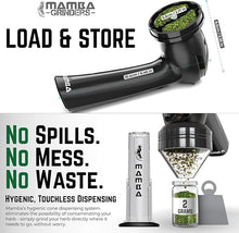 Load image into Gallery viewer, Mamba Loader XL 2g Black USB Electric Herb Grinder. Small Portable Metal Herbal Grinder Machine &amp; Spice Mill for the Kitchen
