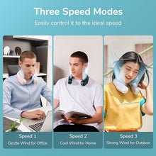 Load image into Gallery viewer, JISULIFE Four Turbo Neck Fan, Upgraded Portable Fan, Bladeless Personal Wearable Fan with USB Rechargeable, Low Noise, Strong Leafless Hand Free Fan Gift for Outdoor, Camping - Grey
