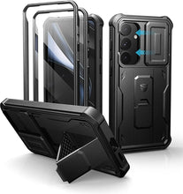 Load image into Gallery viewer, Dexnor for Samsung Galaxy S25 Plus Case with Built-in Slide Camera Cover &amp; Screen Protector &amp; Kickstand,Heavy-Duty Shockproof Rugged Case Full-Body Bumper Cover for Galaxy S25 Plus(2025),Black
