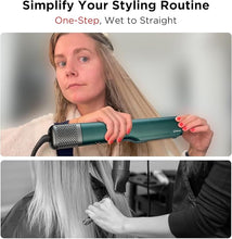 Load image into Gallery viewer, IG INGLAM Air Straight, Style from Wet Hair, 200M Ionic Hair Dryer Straightener for Medium Long Hair(14”-30”), Straightener and Dryer 2 in 1, Fast Drying and Hair Straightening in One Step, Dark Green
