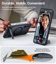 Load image into Gallery viewer, TORRAS Strong Magnetic &amp; Seamless Stand for Samsung Galaxy S25 Plus Case, Fit for MagSafe, Mil-Grade Drop Protection, Adjustable Kickstand for Samsung Galaxy S25 Plus Case, Slim Transluent Black 2025
