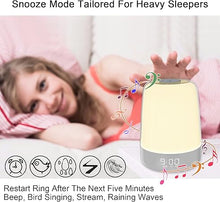 Load image into Gallery viewer, winshine Touch Wake Up Night Light with Sunrise Simulation Alarm Clock, 3 Ways Dimmable Warm White Bedside Lamp for Kid Bedrooms RGB Ambient Table Nightstand Light,Sleep Aid Snooze Timer Mode
