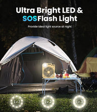 Load image into Gallery viewer, LEMOISTAR Camping Fan with LED Lantern, 10000mAh 8 Inch Rechargeable Portable Desk Fan-90°Oscillating, Stepless Speed, Quiet Battery Operated USB Fan for Picnic, Fishing,Travel, BBQ
