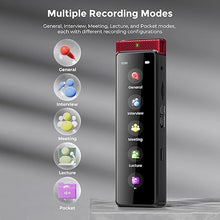 Load image into Gallery viewer, 136GB Digital Voice Recorder with Playback, Innioasis R1 Full Touchscreen Voice Recorder with AI Intelligent Transcription and Bluetooth, Voice Activated Sound Audio Recorder Device with Mic (Red)
