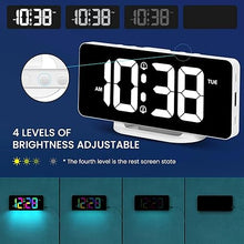 Load image into Gallery viewer, Digital Alarm Clock with Colorful Dynamic RGB Night Light,Volume/Color Adjustable,USB-C Charger Port,7" LED Large Display Nightstand Clock for Kids Teens Boys Girls Bedroom(White)

