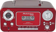 Load image into Gallery viewer, Portable Stereo CD Player with Bluetooth, AM/FM Stereo Radio and Cassette Player/Recorder (Red &amp; Silver)
