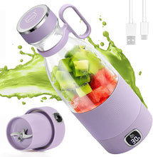 Load image into Gallery viewer, Portable Blender, MIAOKE 6 Blades Juicer Cup for Juice Shakes and Smoothies 350ml Mini Blender with Led Display Usb Rechargeable,3000Mah Rechargeable Battery, for Home Sports Outdoors Travel-Purple
