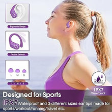 Load image into Gallery viewer, Wireless Earbuds 75hrs Bluetooth 5.3 Headphone Sport, 2024 Bluetooth Earbuds Stereo Deep Bass Over Ear Bud with Earhooks, ENC Noise Cancelling Mic, IPX7 Waterproof Earphone, Purple
