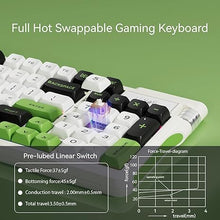 Load image into Gallery viewer, Uciefy VK96 Wireless Mechanical Keyboard Bluetooth/2.4G/USB C Wired 96 Keys Gaming Keyboard RGB Backlit, Gasket Mount, Hot Swappable Creamy Keyboard with Number Pad &amp; Knob for PC/Win/Mac/Laptop-Green
