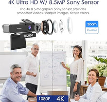 Load image into Gallery viewer, Zoom Certified, NexiGo N950P 4K Zoomable Webcam with Remote Control, Sony_Starvis Sensor, 5X Digital Zoom, Pro Web Camera with Dual Stereo Mics, for Zoom Skype Teams Twitch
