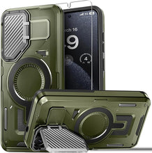 Load image into Gallery viewer, for Samsung Galaxy S25 Case with Screen Protector 6.2-Inch,[Compatible with Magsafe][Adjustable Camera Cover Stand] Military-Grade Protection Shockproof Protective Magnetic Case-Olive Green
