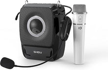 Load image into Gallery viewer, SHIDU Voice Amplifier, Portable Speaker with Wireless Microphones Headset &amp; Handheld Microphone Small PA System supports Bluetooth TF Card and U-Disk Play Music for Teachers Tour Guides Speech Meeting
