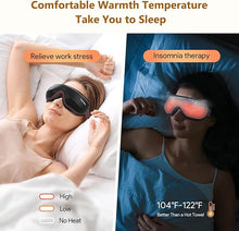 Load image into Gallery viewer, Eye Massager with Heat, Birthday Gift Music Heated Massager for Migraines, Ideal Gifts for Women/Men, Eye Mask Improve Sleep Reduce Eye Strain Dry Eye, Eye Bags (Black)
