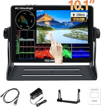 Load image into Gallery viewer, FEELWORLD 10.1 Inch 4K Ultra-Bright Touchscreen Monitor with Loop-Through HDMI &amp; 3G-SDI, 2000nit High Brightness, 1920X1200 Resolution, LUT11S - Professional Camera Field Monitor
