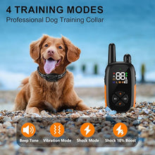 Load image into Gallery viewer, Delupet Dog Shock Collar - Electric Dog Training Collar with Remote, Rechargeable E-Collar with 4 Training Modes, Security Lock for All Breeds, Sizes
