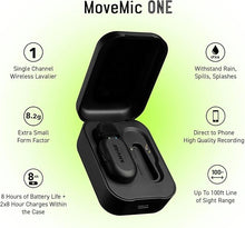 Load image into Gallery viewer, Shure MoveMic One - Pro Direct to Phone Wireless Lavalier Microphone for iPhone &amp; Android, Bluetooth Mini Mic, 24 Hours Charge, Quick Set Up, IPX4, Compact &amp; Portable Clip Lav (MV-ONE-Z7)
