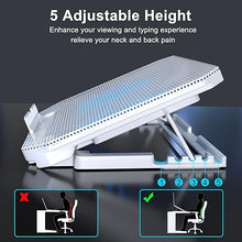 Load image into Gallery viewer, Laptop Cooling Pad with Adjustable Height Two 5.1 Inches Fan 2 USB Ports Suitable for 12&quot;-15.6&quot; Laptops?White?
