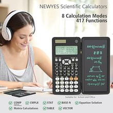 Load image into Gallery viewer, Rechargeable Scientific Calculator with Notepad 991ES Black Science Calculator with Writing Tablet Foldable Scientific Calculators for High School College Students School Office Supplies(991ES-BL)

