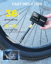 Load image into Gallery viewer, KEPEAK Mini Bike Pump, Bicycle Pump with Digital Pressure Gauge, Portable Bike Air Pump Tire Inflator with Presta and Schrader Valve for Road Bike, Mountain Bike, E-Bike, City Bike, and Ball
