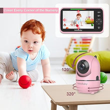 Load image into Gallery viewer, HelloBaby Upgrade Monitor, 5&#39;&#39;Sreen with 30-Hour Battery, Pan-Tilt-Zoom Video Baby Monitor with Camera and Audio, Night Vision, VOX, 2-Way Talk, 8 Lullabies, 1000ft Range No WiFi, Ideal Gifts - Pink
