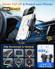 Load image into Gallery viewer, VANMASS Car Phone Holder Mount 2024 Upgraded [Patent Steel-Hook] Car Vent Phone Mount Clip Military-Grade Shockproof Cell Phone Car Mount Handsfree Truck Stand Vent Cradle for iPhone 15 Android,Blue
