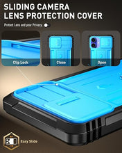 Load image into Gallery viewer, Poetic Revolution Case for iPhone 16 6.1 inch, [Slide Camera Cover], Full-Body Military Grade Rugged Shockproof Cover with Kickstand and Built-in-Screen Protector, Light Blue
