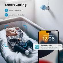 Load image into Gallery viewer, ieGeek 5&#39;&#39; Baby Monitor, WiFi Smartphone 1080P Baby Camera Via Screen and App Control, Night Vision Video Baby Monitor with Sound&amp; Motion Detection, 2-Way Talk, 360° PTZ, LCD Monitor Control
