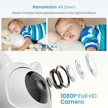 Load image into Gallery viewer, ieGeek Baby Monitor with 2 Cameras, Split-Screen Video Baby Monitor with Audio and 1080P Camera 4.3&quot; Screen - Night Vision, Two-Way Talk, Cry &amp; Motion Detection, Pan-Tilt-Zoom via Screen and Free APP…
