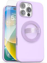 Load image into Gallery viewer, ENCASED Silicone Case for iPhone 16 PRO with Removable Magnetic Phone Grip Holder (Compatible with MagSafe) - Light Purple
