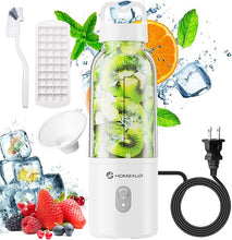 Load image into Gallery viewer, Portable Personal Blender 17 OZ/500 ML Juicer, 175W Personal Size Blender, Ideal for Smoothies, Ice Blending, Juicing, and Food Processing, Compact, Convenient, and Versatile (White)
