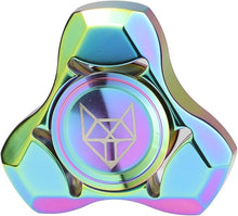 Load image into Gallery viewer, FREELOVE Metal Fidget Spinner, Stainless Steel Heavy, Long Spinning Toys, Cool Silent, Small Mini Fox Figette Spiner for Adults Men Anxiety, Quiet Bearing, Rainbow
