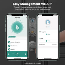 Load image into Gallery viewer, DS10 Pro Keyless Entry Door Lock with APP Control - Fingerprint Door Lock, Keypad Deadbolt Lock, Smart Locks for Front Door, Auto-Lock &amp; One Touch Locking with Bluetooth - Satin Nickel
