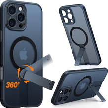 Load image into Gallery viewer, TORRAS Upgraded 360°Rotable Stand Magnetic Case for iPhone 16 Pro Max Case,Full Camera Protection,Fit for MagSafe,16FT Mil-Grade Drop Protection for Case iPhone 16 Pro Max (6.9"), Black Titanium
