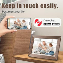 Load image into Gallery viewer, 10.1 Inch Digital Picture Frame with 32GB Storage, WiFi Digital Photo Frame, 1280x800 IPS Touch Screen, Auto-Rotate,Wall Mountable, Share Photo/Video via Free App frameo from Anywhere
