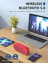 Load image into Gallery viewer, LENRUE Bluetooth Speaker, Wireless Portable Speaker with Loud Stereo Sound, Rich Bass, 12-Hour Playtime, Built-in Mic. Perfect for iPhone, Samsung and More (Red)
