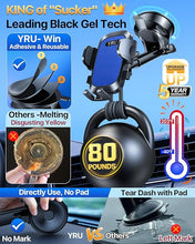 Load image into Gallery viewer, YRU [2024 Upgrade 80LBS Strong Suction] Car Phone Holder Mount,[Bumpy Road Stable] Dashboard Cell Phone Holder for Car Air Vent Windshield Phone Stand for iPhone 15 14 13 Pro Max Samsung Truck (Blue)
