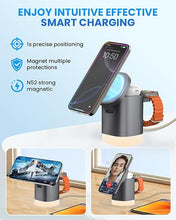 Load image into Gallery viewer, Charging Station Magnetic for Mag-Safe Charger: JoyGeek Wireless Charging Stand for Apple - for iPhone 16-12 Pro Max Plus, A-pple Watch Series 10-2, Air-Pods 4/3/2/Pro
