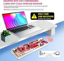 Load image into Gallery viewer, FOPETT Wireless Keyboard and Mouse Sets,Reliable 2.4 GHz Connectivity for PC,Laptop,Smart TV and More (White Colorful)
