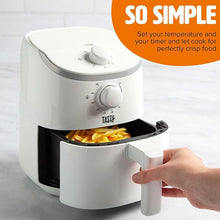 Load image into Gallery viewer, Tasty Personal Air Fryer, Healthier Meals in Minutes, Adjustable Temp Control up to 400°F, Easy-to-Use Design, Nonstick Basket and Tray Made without PFAS, PFOA, PFOS &amp; PTFE, 900 Watts, 2-Quart, White
