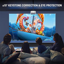 Load image into Gallery viewer, Mini Projector, VISSPL Full HD 1080P Video Projector, Portable Outdoor Projector with Tripod, Kids Gift, Home Theater Movie Phone Projector Compatible with Android/iOS/Windows/TV Stick/HDMI/USB
