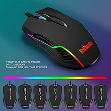 Load image into Gallery viewer, RedThunder K10 Wired Gaming Keyboard and Mouse and Wrist Rest Combo, RGB Backlit, Mechanical Feel Anti-ghosting Keyboard + 7D 7200 DPI Mice+Soft Leather Wrist Rest 3 in 1 PC Gamer Accessories(Black)
