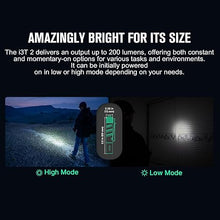 Load image into Gallery viewer, OLIGHT I3T 2 EOS Pocket EDC Flashlight, 200 Lumens Bright Handheld Flashlight, Dual Output Tail Switch Light with AAA Batteries and Two-Way Clip for Camping and Hiking (Dragon Phoenix Gold Black)
