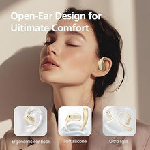 Load image into Gallery viewer, Open Ear Headphones, 35 Hours Playtime True Wireless Open Ear Earbuds with Ear Hooks, Air Conduction Headphones, Bluetooth 5.3, Clear Calls, IPX6 Waterproof Wireless Earphones - Beige
