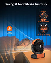 Load image into Gallery viewer, Portable Rechargeable Camping Fan - 20000mAh Cordless Battery Powered Fan with LED Lantern, Remote Auto Oscillating USB C Table Battery Operated Tent Fan for Travel Outdoor Beach

