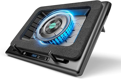 llano Laptop Cooling Pad, Gaming Laptop Cooler with Powerful Turbo Cooling Fan(5.5inch Diameter), Infinitely Variable Speed, Touch Control, 3-Port USB A, Sealed Foam for Fast Cooling Laptop 15.6-21in