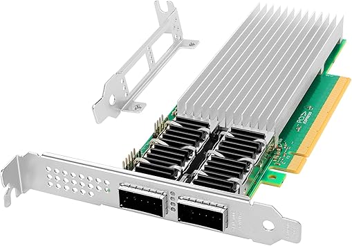100Gb PCI-E NIC Network Card for Intel E810-CQDA2, 25GbE/50GbE/100GbE Dual QSFP28 Ports, with Intel E810 CAM2 Chip,100GbE PCI Express 4.0 X16 Ethernet Adapter Support RDMA iWARP/RoCEv2/UEFI