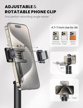 Load image into Gallery viewer, Auto Face Tracking Tripod 360 Rotation?Newest Version? No App Required Auto Face Tracking Tripod for Cell Phone Rotating Compatible with 4&#39;&#39;-7&#39;&#39; iPhone Android Phone Holder for Vlog Live Stream
