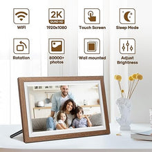 Load image into Gallery viewer, WiFi Digital Picture Frame 10.1 Inch Smart Digital Photo Frame with IPS Touch Screen HD Display, 16GB Storage Easy Setup to Share Photos or Videos Anywhere via Free Frameo APP, Auto-Rotate (15.6 Inch)
